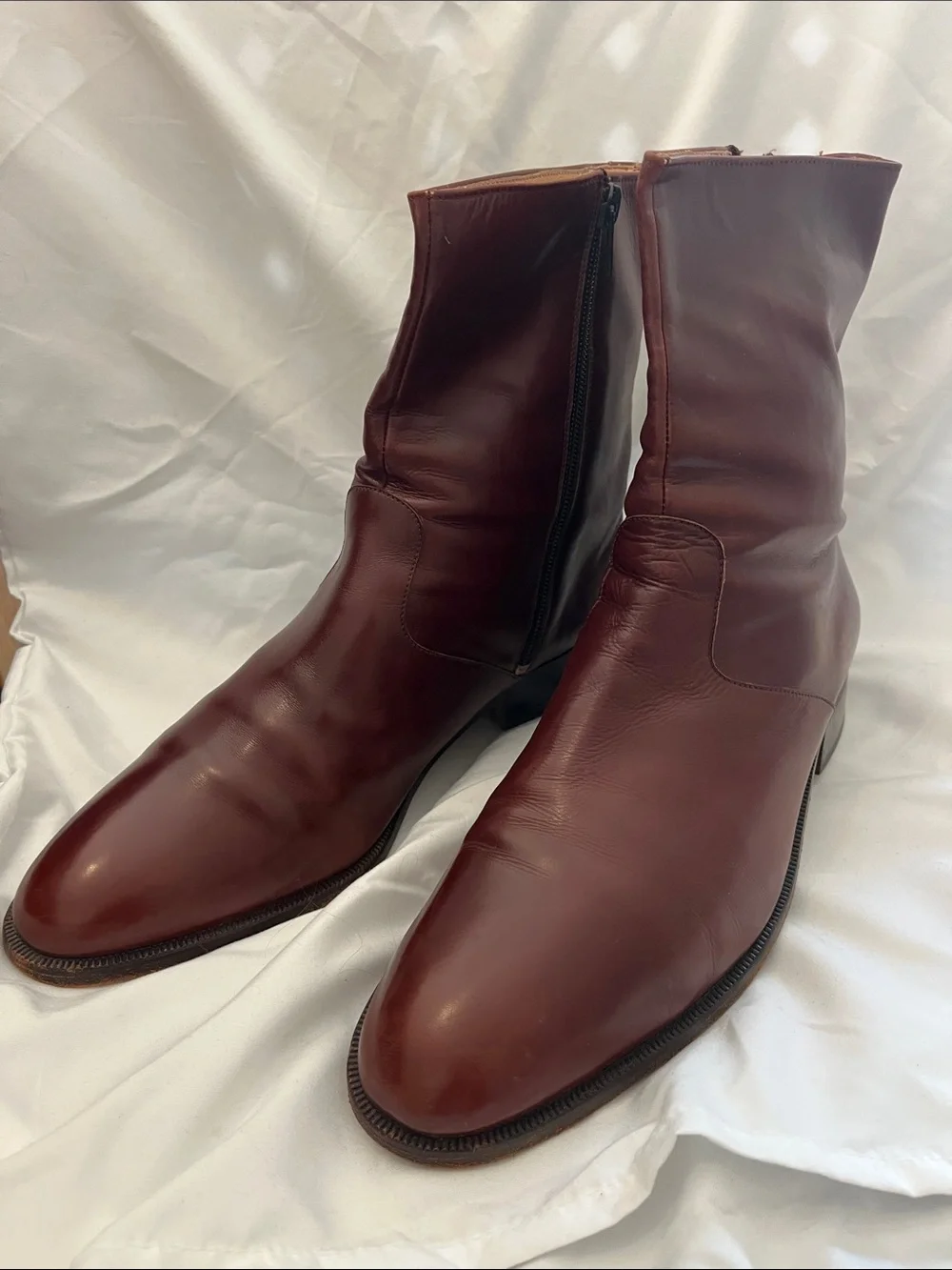 Men's Brown Leather Zip Ankle Boots